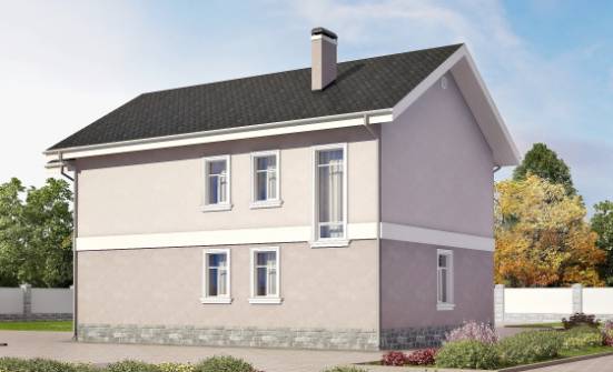 170-008-П Проект двухэтажного дома, компактный загородный дом из поризованных блоков Ярославль | Проекты домов от House Expert