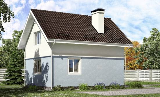 095-002-П Проект двухэтажного дома с мансардой, бюджетный коттедж из теплоблока Углич | Проекты домов от House Expert