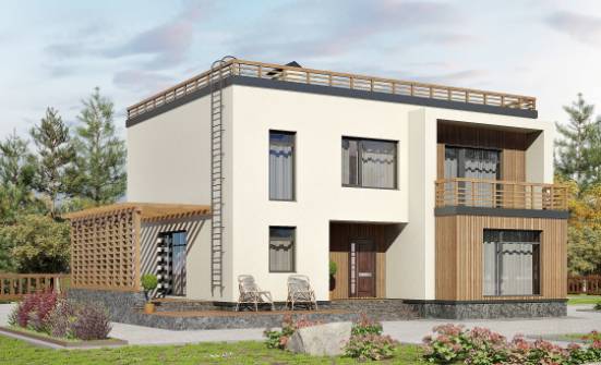 215-002-Л Проект двухэтажного дома, современный загородный дом из газобетона Тутаев | Проекты домов от House Expert