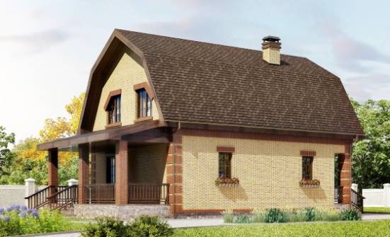 130-005-Л Проект двухэтажного дома с мансардой, красивый домик из газобетона Ростов | Проекты домов от House Expert