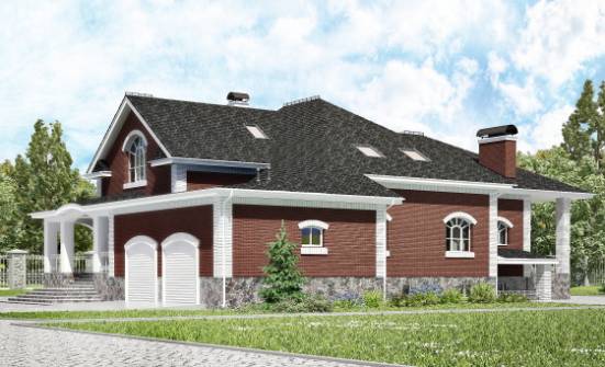 600-001-П Проект трехэтажного дома мансардой и гаражом, классический загородный дом из твинблока Тутаев | Проекты домов от House Expert