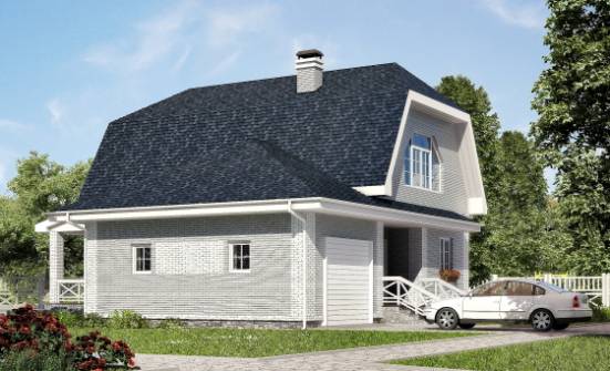 160-006-Л Проект двухэтажного дома с мансардой, гараж, современный дом из блока Ярославль | Проекты домов от House Expert