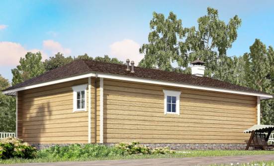 095-001-Л Проект одноэтажного дома, бюджетный коттедж из бревен Ростов | Проекты домов от House Expert