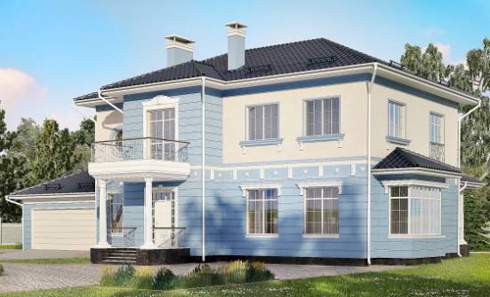 285-003-Л Проект двухэтажного дома и гаражом, современный загородный дом из кирпича Тутаев | Проекты домов от House Expert