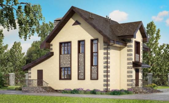 160-004-П Проект двухэтажного дома и гаражом, красивый коттедж из керамзитобетонных блоков Тутаев | Проекты домов от House Expert