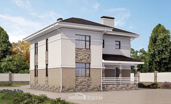 150-014-П Проект двухэтажного дома, недорогой домик из керамзитобетонных блоков Ростов | Проекты домов от House Expert