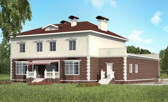 380-001-Л Проект двухэтажного дома и гаражом, большой дом из кирпича Углич | Проекты домов от House Expert