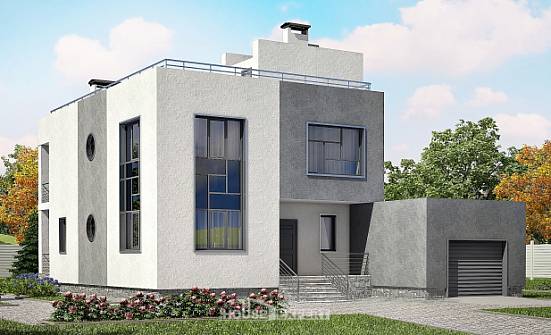 255-001-П Проект двухэтажного дома, гараж, красивый домик из твинблока Ростов | Проекты домов от House Expert