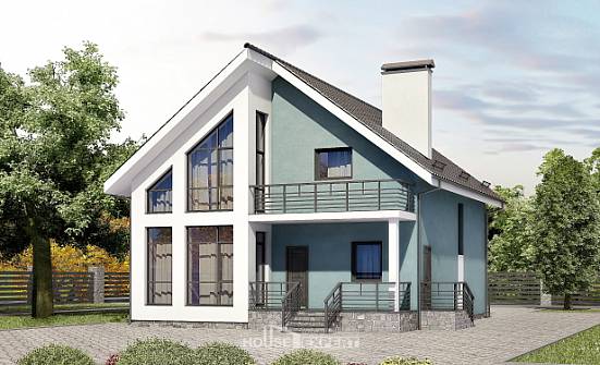 170-006-П Проект двухэтажного дома с мансардным этажом, современный коттедж из газобетона Тутаев | Проекты домов от House Expert
