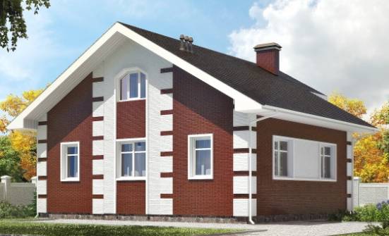 115-001-П Проект двухэтажного дома мансардный этаж, небольшой домик из бризолита Углич | Проекты домов от House Expert