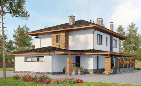 305-001-П Проект двухэтажного дома, гараж, просторный дом из бризолита Углич | Проекты домов от House Expert