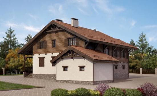 255-002-Л Проект двухэтажного дома с мансардой, гараж, красивый домик из поризованных блоков Рыбинск | Проекты домов от House Expert