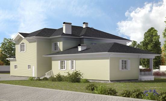 410-002-Л Проект двухэтажного дома и гаражом, просторный дом из пеноблока Ярославль | Проекты домов от House Expert