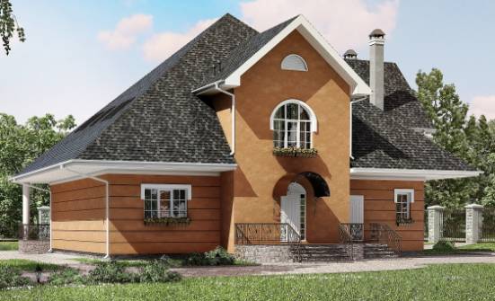 310-001-П Проект двухэтажного дома мансардный этаж, классический коттедж из газобетона Рыбинск | Проекты домов от House Expert