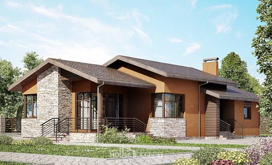 130-007-П Проект одноэтажного дома, скромный дом из пеноблока Углич | Проекты домов от House Expert