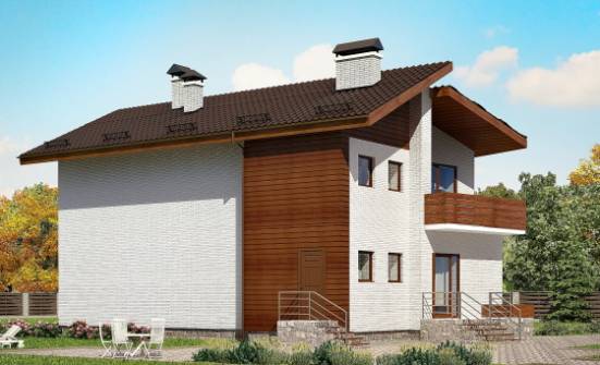 180-009-П Проект двухэтажного дома мансардой, современный домик из кирпича Ярославль | Проекты домов от House Expert