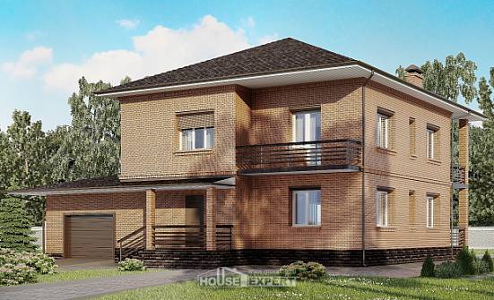 245-003-Л Проект двухэтажного дома, гараж, уютный коттедж из кирпича Ярославль | Проекты домов от House Expert