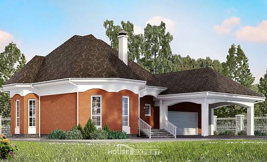 180-007-П Проект двухэтажного дома с мансардой и гаражом, доступный домик из теплоблока Тутаев | Проекты домов от House Expert