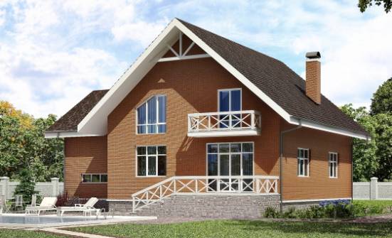 215-001-П Проект двухэтажного дома мансардой, гараж, простой коттедж из керамзитобетонных блоков Рыбинск | Проекты домов от House Expert