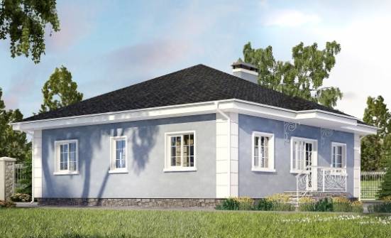100-001-П Проект одноэтажного дома, недорогой домик из пеноблока Рыбинск | Проекты одноэтажных домов от House Expert