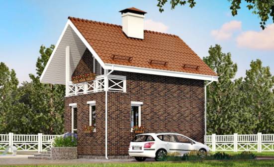 045-001-Л Проект двухэтажного дома с мансардным этажом, простой дом из теплоблока Тутаев | Проекты домов от House Expert