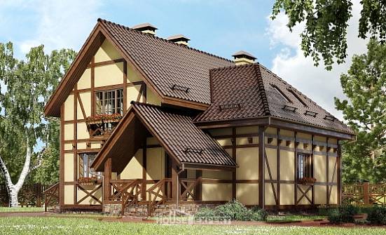 160-003-П Проект двухэтажного дома мансардный этаж, скромный загородный дом из теплоблока Углич | Проекты домов от House Expert