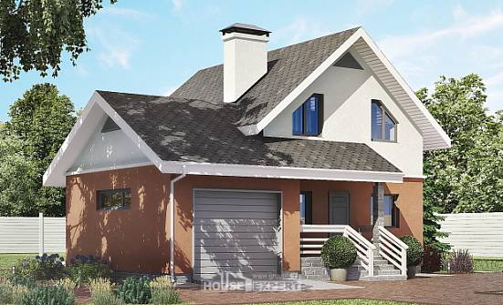 120-002-Л Проект двухэтажного дома с мансардой, гараж, классический дом из теплоблока Углич | Проекты домов от House Expert
