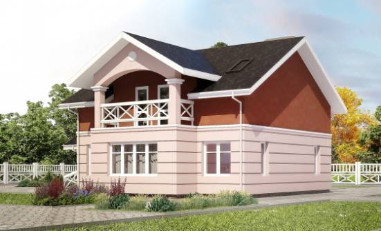 155-009-Л Проект двухэтажного дома с мансардой, доступный загородный дом из керамзитобетонных блоков Углич | Проекты домов от House Expert