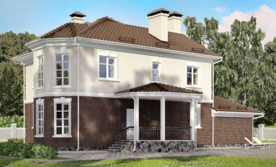 190-002-Л Проект двухэтажного дома и гаражом, просторный загородный дом из пеноблока Тутаев | Проекты домов от House Expert