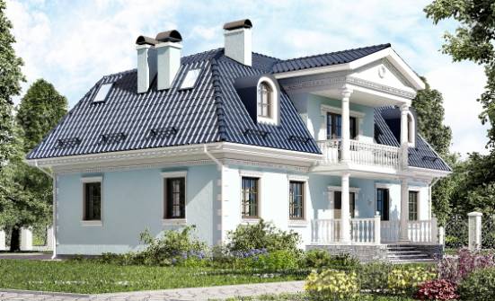 210-004-Л Проект двухэтажного дома с мансардой, средний загородный дом из блока Рыбинск | Проекты домов от House Expert