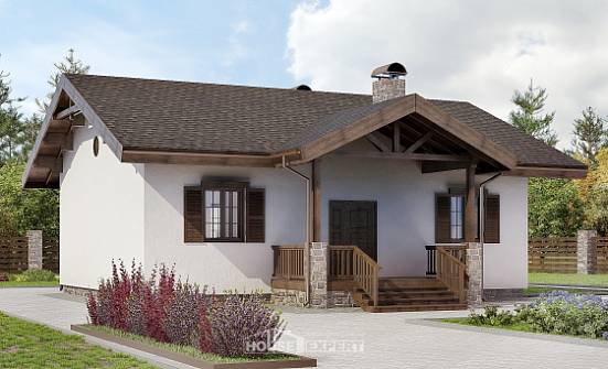 090-002-П Проект одноэтажного дома, небольшой домик из кирпича Тутаев | Проекты домов от House Expert