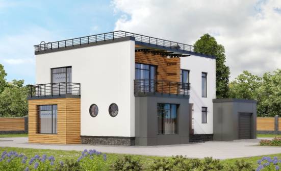 260-002-П Проект двухэтажного дома, гараж, красивый коттедж из газобетона Ярославль | Проекты домов от House Expert
