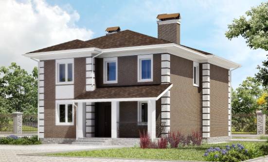 185-002-П Проект двухэтажного дома, классический дом из газобетона Рыбинск | Проекты домов от House Expert