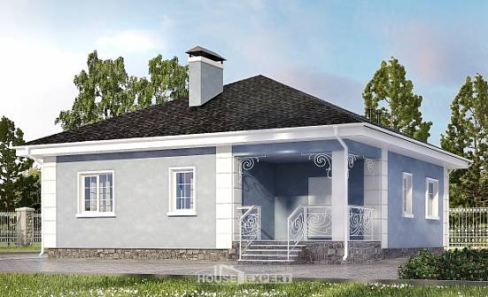 100-001-П Проект одноэтажного дома, недорогой домик из пеноблока Рыбинск | Проекты домов от House Expert