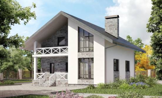 155-001-Л Проект двухэтажного дома мансардный этаж, гараж, бюджетный загородный дом из арболита Тутаев | Проекты домов от House Expert