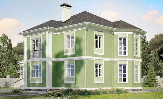 170-001-Л Проект двухэтажного дома, гараж, небольшой домик из поризованных блоков Переславль-Залесский | Проекты домов от House Expert