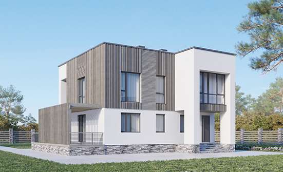150-017-П Проект двухэтажного дома, бюджетный загородный дом из бризолита Ростов | Проекты домов от House Expert