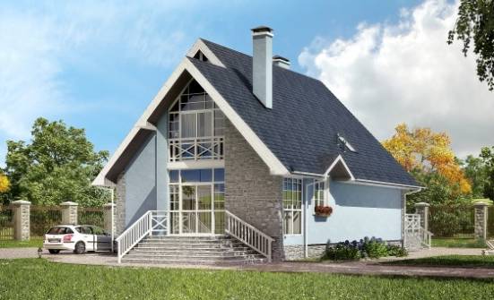 170-003-П Проект двухэтажного дома с мансардой, уютный загородный дом из бризолита Рыбинск | Проекты домов от House Expert