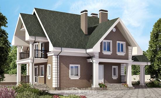 140-003-П Проект двухэтажного дома с мансардой и гаражом, экономичный дом из поризованных блоков Углич | Проекты домов от House Expert
