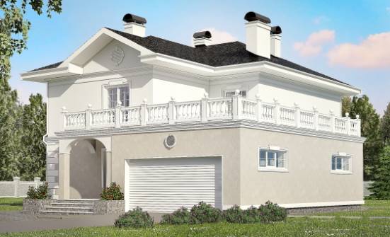 340-002-П Проект двухэтажного дома и гаражом, просторный домик из кирпича Ростов | Проекты домов от House Expert