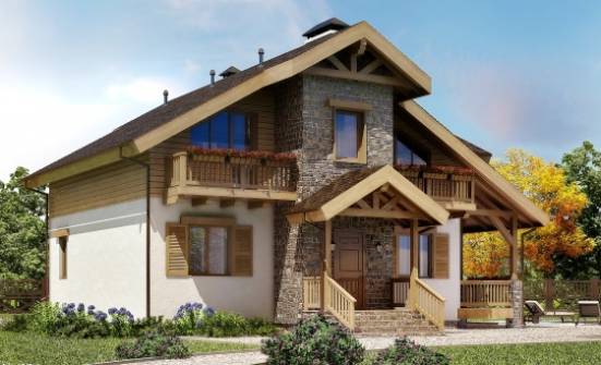 150-004-П Проект двухэтажного дома с мансардой, экономичный домик из пеноблока Рыбинск | Проекты домов от House Expert