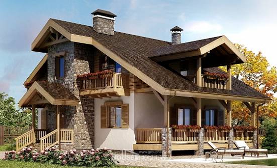 150-004-П Проект двухэтажного дома с мансардой, экономичный домик из пеноблока Рыбинск | Проекты домов от House Expert