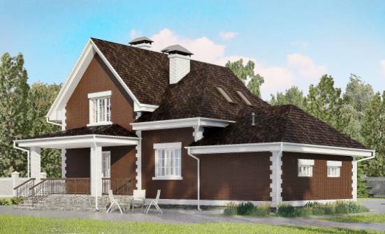 190-003-Л Проект двухэтажного дома с мансардой, гараж, красивый домик из твинблока Ростов | Проекты домов от House Expert