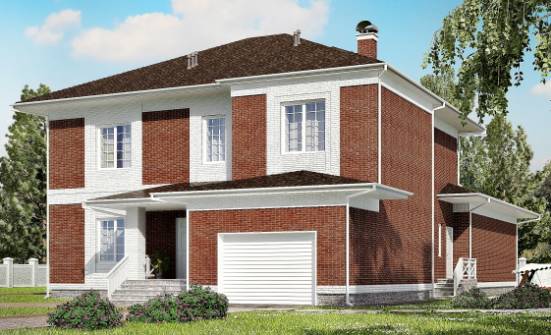 315-001-П Проект двухэтажного дома, гараж, огромный коттедж из кирпича Рыбинск | Проекты домов от House Expert