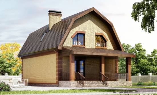 130-005-Л Проект двухэтажного дома с мансардой, красивый домик из газобетона Ростов | Проекты домов от House Expert