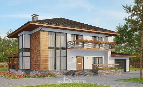 305-001-П Проект двухэтажного дома, гараж, просторный дом из бризолита Углич | Проекты домов от House Expert
