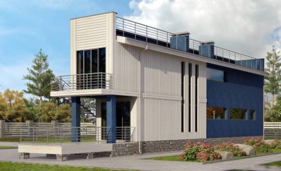 100-003-П Проект двухэтажного дома, небольшой коттедж из газобетона Ростов | Проекты домов от House Expert