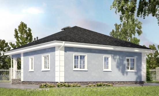 100-001-П Проект одноэтажного дома, недорогой домик из пеноблока Рыбинск | Проекты одноэтажных домов от House Expert