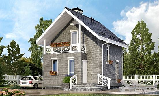 045-001-П Проект двухэтажного дома мансардный этаж, бюджетный домик из газосиликатных блоков Рыбинск | Проекты домов от House Expert