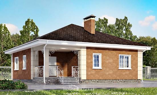 100-001-Л Проект одноэтажного дома, небольшой дом из пеноблока Углич | Проекты домов от House Expert